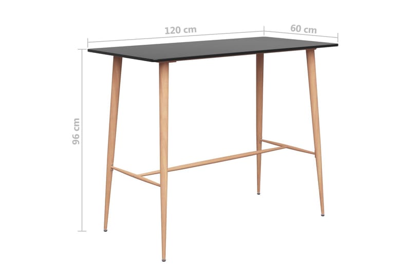 Barbord svart 120x60x105 cm - Svart - Möbler - Bord & matgrupper - Barbord & ståbord
