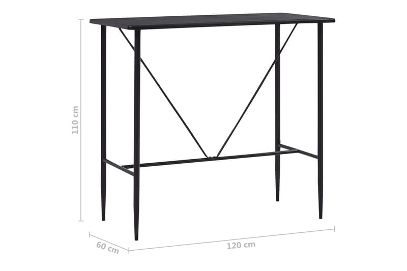 Barbord svart 120x60x110 cm MDF - Svart - Möbler - Bord & matgrupper - Barbord & ståbord