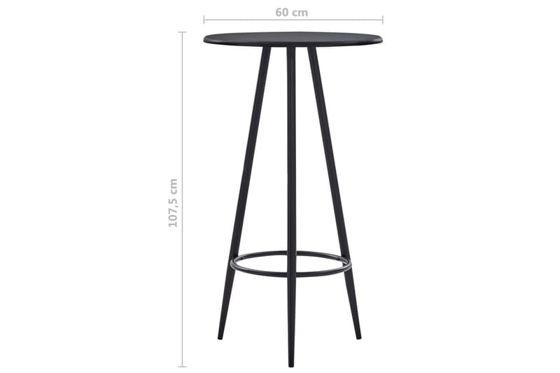 Barbord svart 60x107,5 cm MDF - Svart - Möbler - Bord & matgrupper - Barbord & ståbord