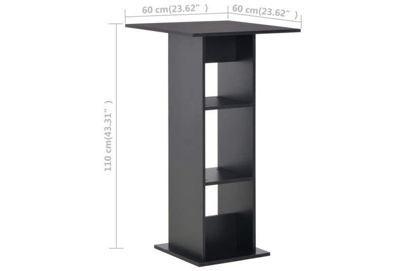 Barbord svart 60x60x110 cm - Svart - Möbler - Bord & matgrupper - Barbord & ståbord