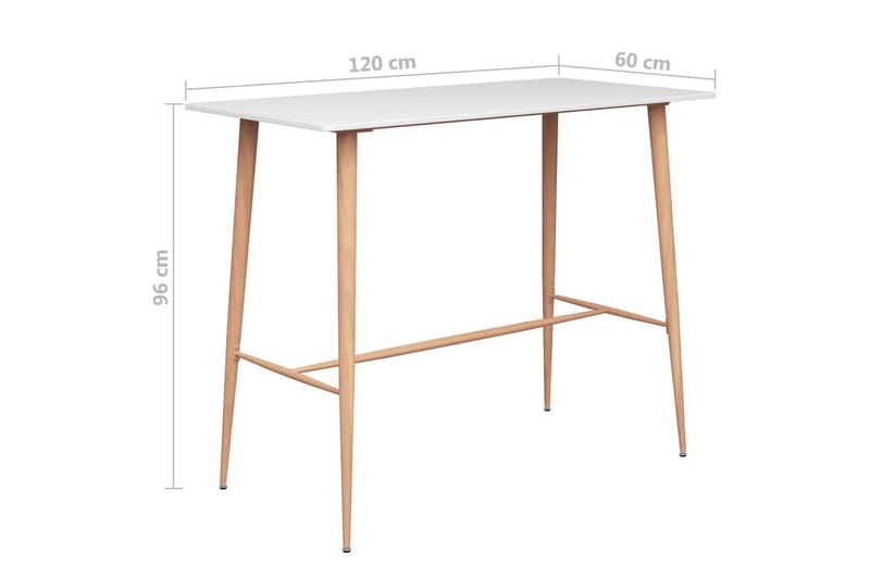 Barbord vit 120x60x105 cm - Vit - Möbler - Bord & matgrupper - Barbord & ståbord