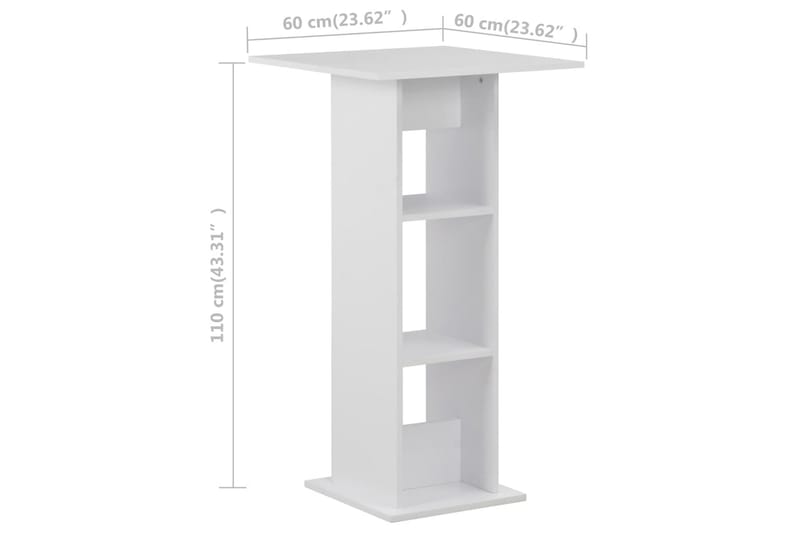 Barbord vit 60x60x110 cm - Vit - Möbler - Bord & matgrupper - Barbord & ståbord