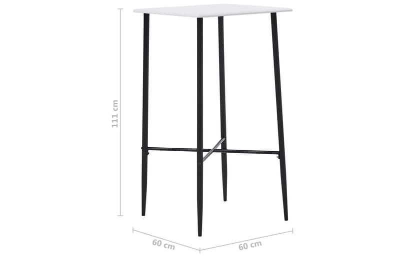 Barbord vit 60x60x111 cm MDF - Vit - Möbler - Bord & matgrupper - Barbord & ståbord