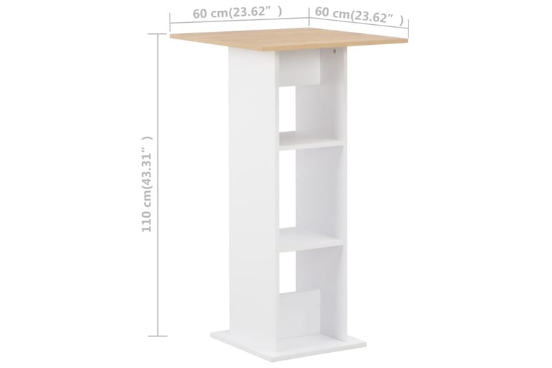 Barbord vit och antracit 60x60x110 cm - Vit - Möbler - Bord & matgrupper - Barbord & ståbord