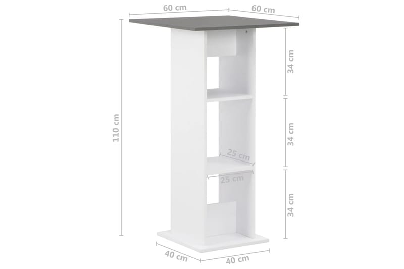 Barbord vit och antracit 60x60x110 cm - Vit - Möbler - Bord & matgrupper - Barbord & ståbord