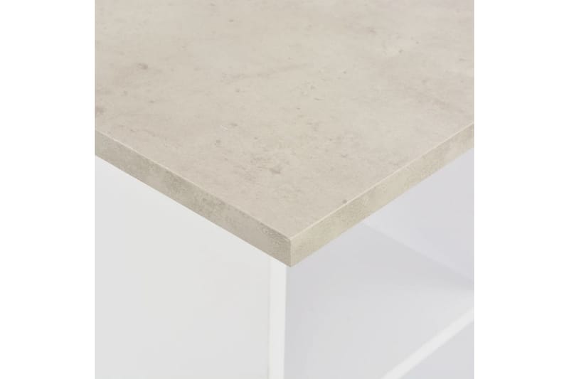 Barbord vit och betonggrå 60x60x110 cm - Vit - Barbord & ståbord