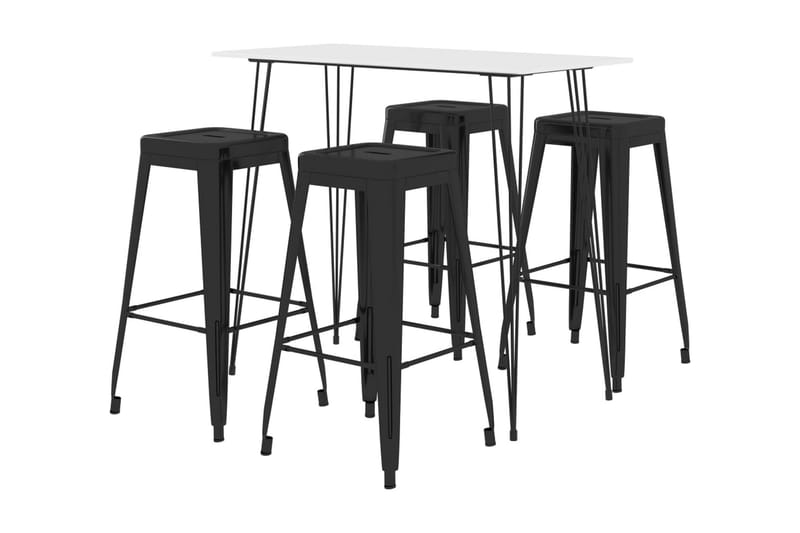 Bargrupp 5 delar vit och svart - Vit - Möbler - Bord & matgrupper - Barbord & ståbord