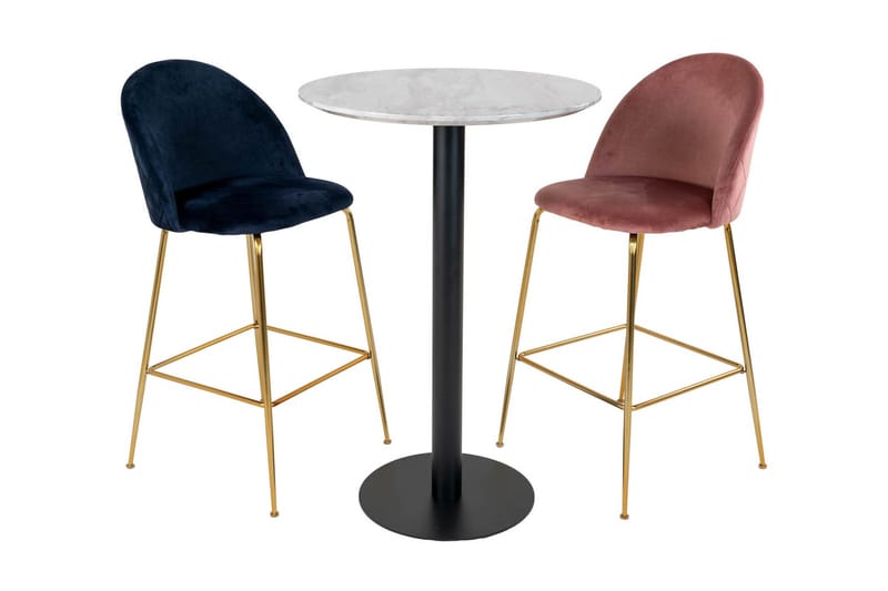 Daddeli Barbord 70 cm Rund - Vit/Grå/Svart - Möbler - Bord & matgrupper - Barbord & ståbord