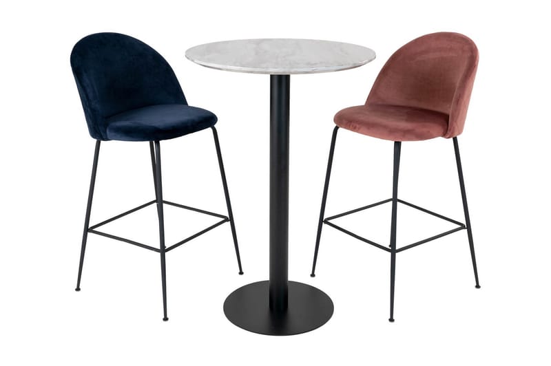 Daddeli Barbord 70 cm Rund - Vit/Grå/Svart - Möbler - Bord & matgrupper - Barbord & ståbord