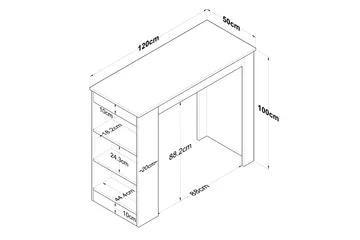 Iwao Barbord 50x120 cm Brun/Vit - Hanah Home - Möbler - Bord & matgrupper - Barbord & ståbord