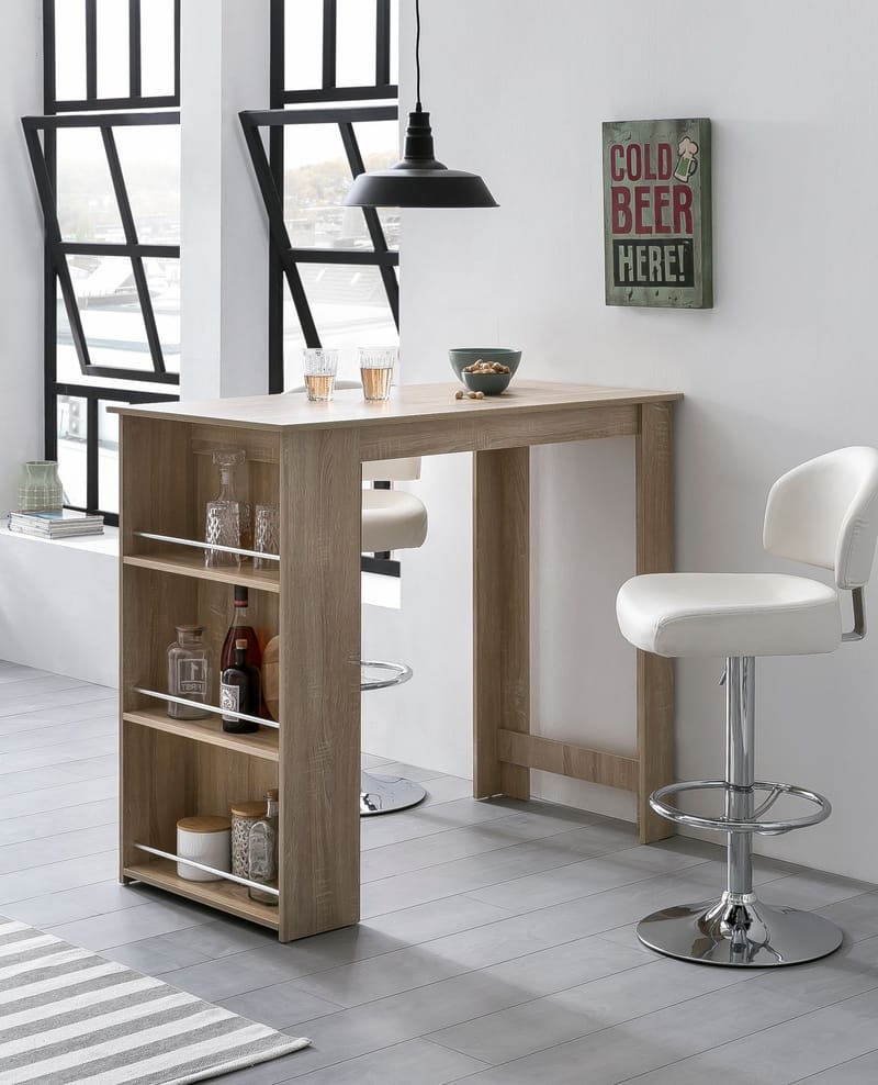 Norova Barbord 120 cm - Sonoma-ek/silver - Möbler - Bord & matgrupper - Barbord & ståbord