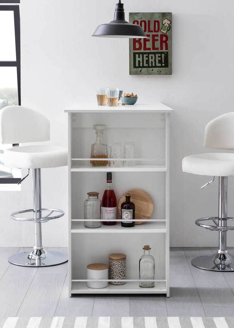 Norova Barbord 120 cm - Vit och silver - Möbler - Bord & matgrupper - Barbord & ståbord