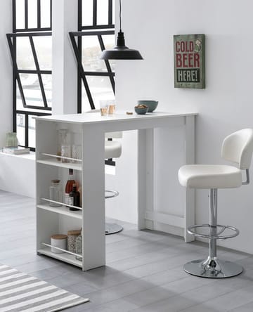 Norova Barbord 120 cm - Vit och silver - Möbler - Bord & matgrupper - Barbord & ståbord