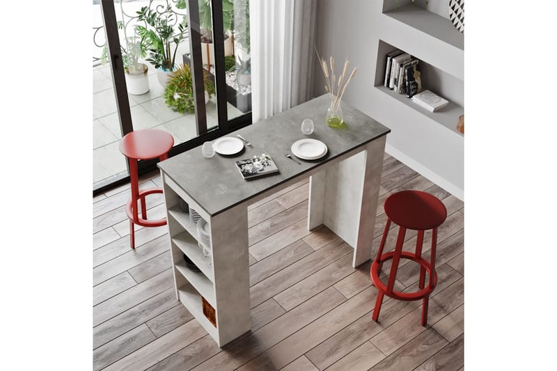 Zambasa Barbord 120 cm - Grå/Natur - Möbler - Bord & matgrupper - Barbord & ståbord