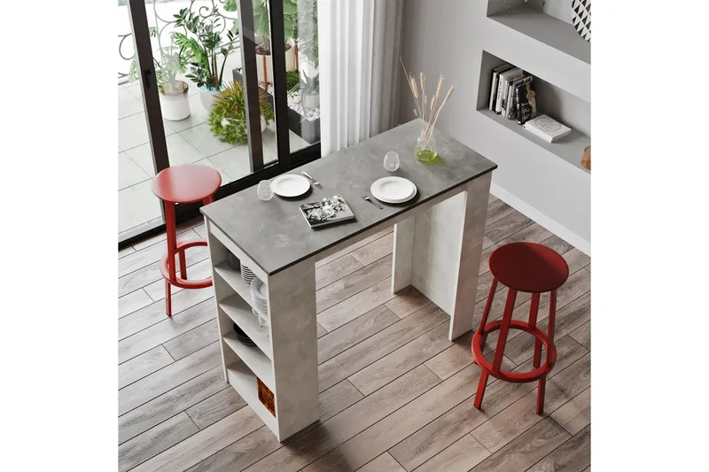 Zambasa Barbord 120 cm - Grå/Natur - Möbler - Bord & matgrupper - Barbord & ståbord