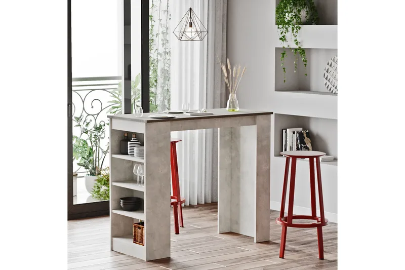 Zambasa Barbord 120 cm - Grå/Natur - Möbler - Bord & matgrupper - Barbord & ståbord