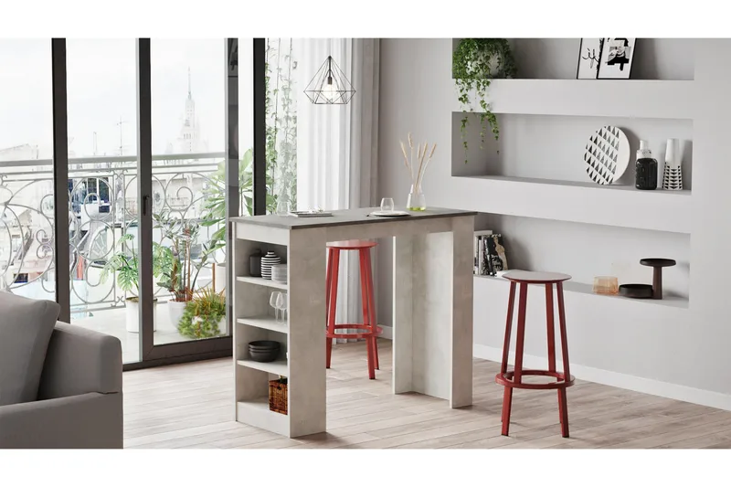 Zambasa Barbord 120 cm - Grå/Natur - Möbler - Bord & matgrupper - Barbord & ståbord