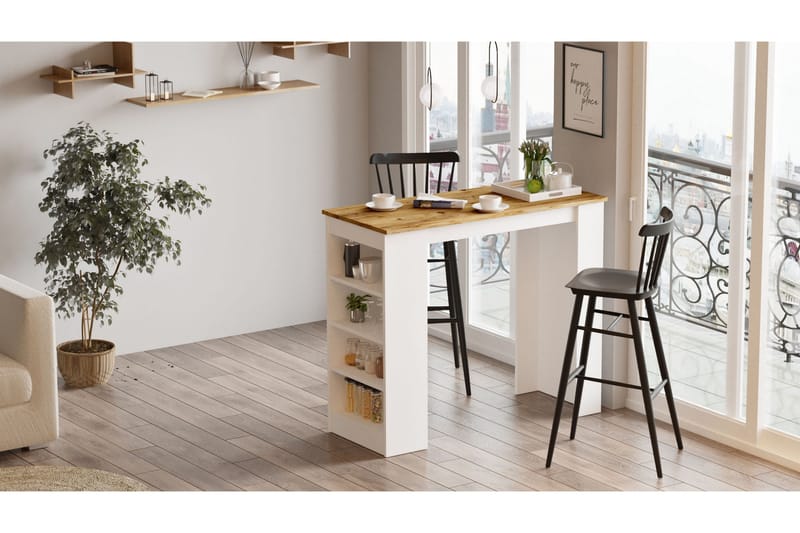 Zambasa Barbord 120 cm - Natur/Vit - Möbler - Bord & matgrupper - Barbord & ståbord