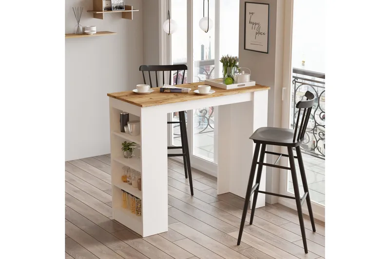 Zambasa Barbord 120 cm - Natur/Vit - Möbler - Bord & matgrupper - Barbord & ståbord