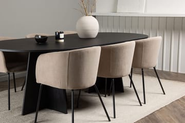 Bariso Matbord 230x115x75 cm Oval med 6 Berit Karmstol med Armstöd - Möbler - Bord & matgrupper - Matgrupper