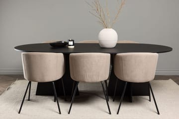 Bariso Matbord 230x115x75 cm Oval med 6 Berit Karmstol med Armstöd - Möbler - Bord & matgrupper - Matgrupper