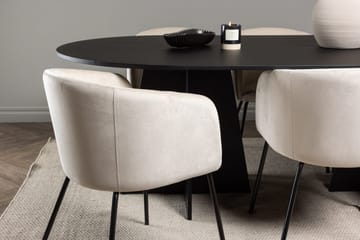 Bariso Matbord 230x115x75 cm Oval med 6 Berit Karmstol Sammet med Armstöd - Möbler - Bord & matgrupper - Matgrupper