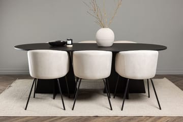 Bariso Matbord 230x115x75 cm Oval med 6 Berit Karmstol Sammet med Armstöd - Möbler - Bord & matgrupper - Matgrupper