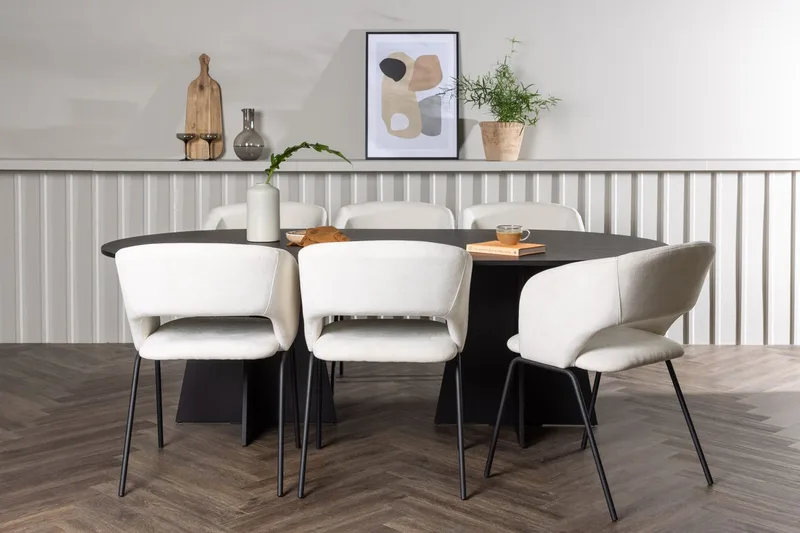 Bariso Matbord 230x115x75 cm Oval med 6 Day Matstol