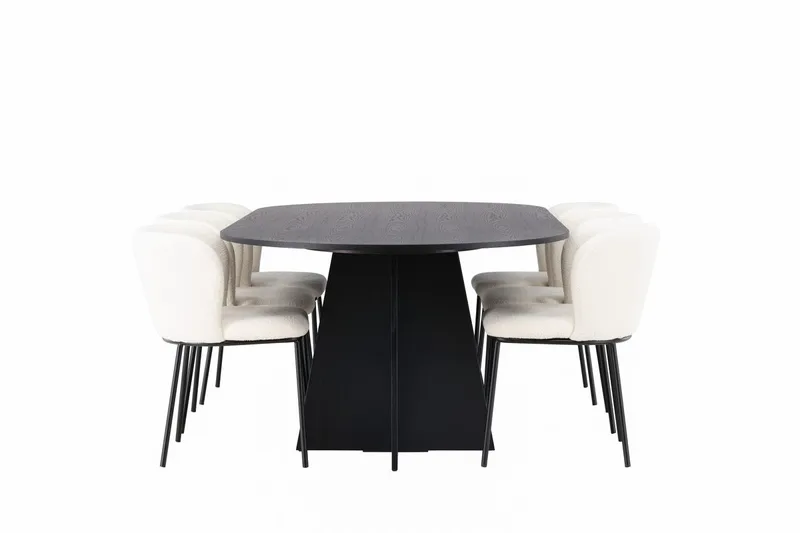 Bariso Matbord 230x115x75 cm Oval med 6 Edina Matstol - Möbler - Bord & matgrupper - Matgrupper