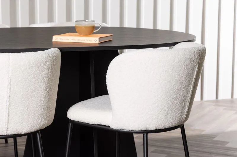 Bariso Matbord 230x115x75 cm Oval med 6 Edina Matstol - Möbler - Bord & matgrupper - Matgrupper