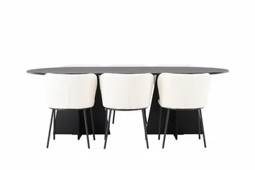 Bariso Matbord 230x115x75 cm Oval med 6 Edina Matstol - Möbler - Bord & matgrupper - Matgrupper