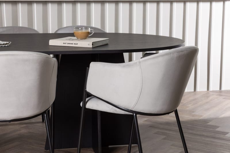 Bariso Matbord 230x115x75 cm Oval med 6 Evelina Karmstol - Möbler - Bord & matgrupper - Matgrupper