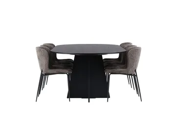 Bariso Matbord 230x115x75 cm Oval med 6 Modesto Matstol - Möbler - Bord & matgrupper - Matgrupper