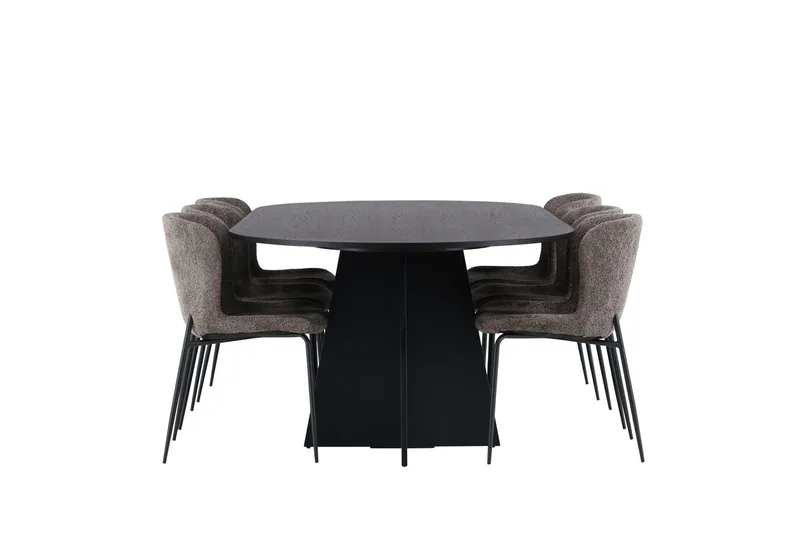 Bariso Matbord 230x115x75 cm Oval med 6 Modesto Matstol - Möbler - Bord & matgrupper - Matgrupper