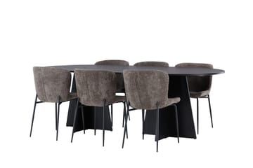 Bariso Matbord 230x115x75 cm Oval med 6 Modesto Matstol - Möbler - Bord & matgrupper - Matgrupper