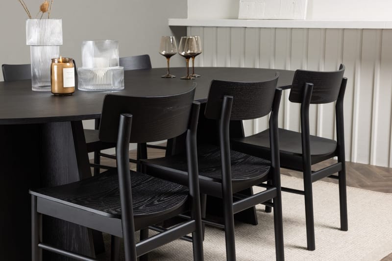Bariso Matbord 230x115x75 cm Oval med 6 Montros Matstol - Möbler - Bord & matgrupper - Matgrupper