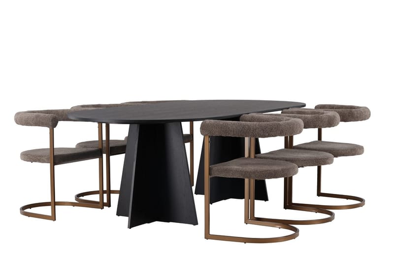 Bariso Matbord 230x115x75 cm Oval med 6 Morning Karmstol - Möbler - Bord & matgrupper - Matgrupper