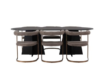 Bariso Matbord 230x115x75 cm Oval med 6 Morning Karmstol - Möbler - Bord & matgrupper - Matgrupper