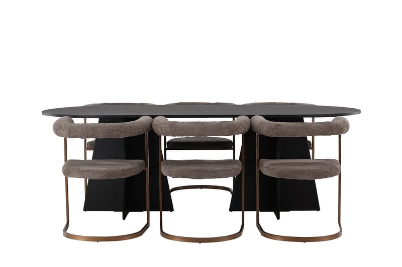 Bariso Matbord 230x115x75 cm Oval med 6 Morning Karmstol - Möbler - Bord & matgrupper - Matgrupper