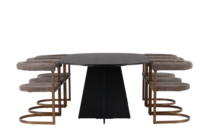 Bariso Matbord 230x115x75 cm Oval med 6 Morning Karmstol - Möbler - Bord & matgrupper - Matgrupper