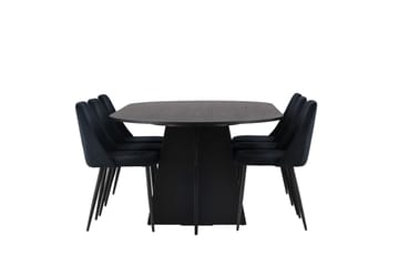 Bariso Matbord 230x115x75 cm Oval med 6 Night Matstol - Möbler - Bord & matgrupper - Matgrupper
