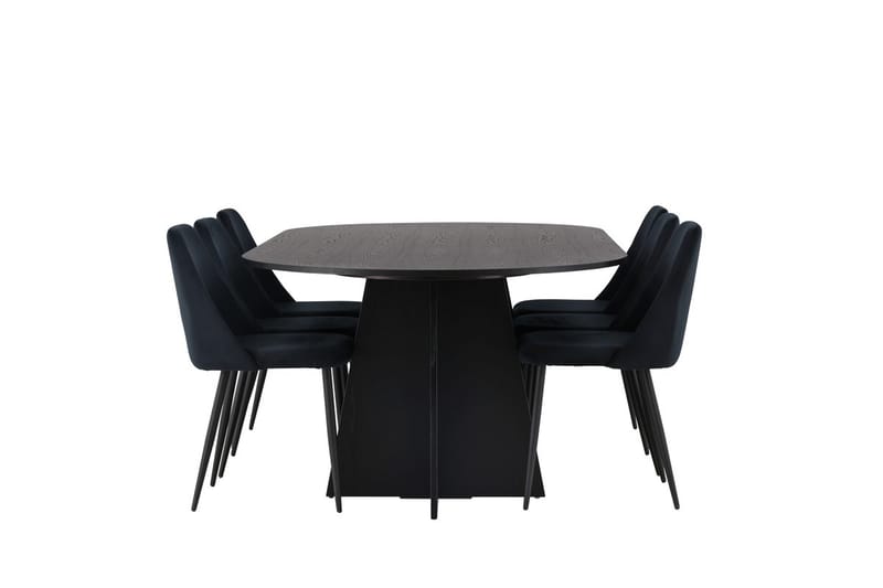 Bariso Matbord 230x115x75 cm Oval med 6 Night Matstol - Möbler - Bord & matgrupper - Matgrupper