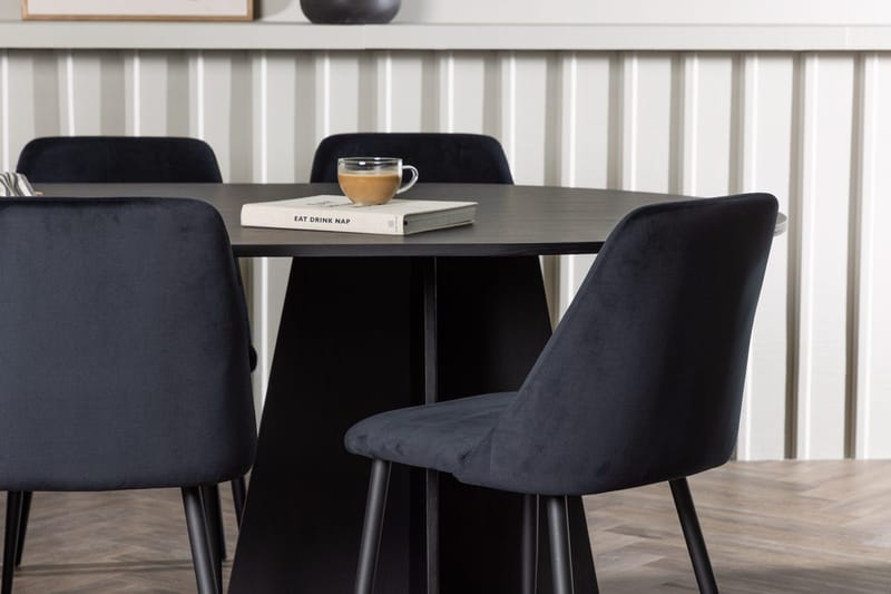 Bariso Matbord 230x115x75 cm Oval med 6 Night Matstol - Möbler - Bord & matgrupper - Matgrupper