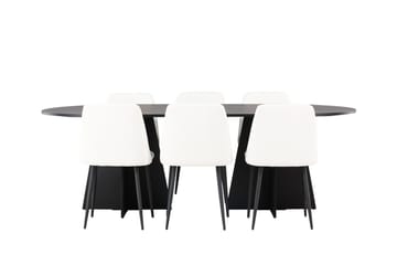 Bariso Matbord 230x115x75 cm Oval med 6 Night Matstol - Möbler - Bord & matgrupper - Matgrupper