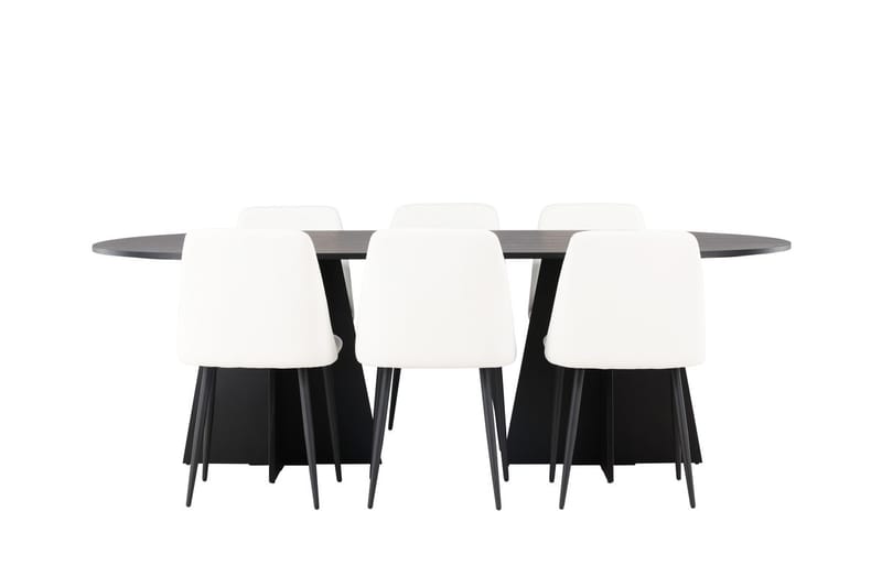 Bariso Matbord 230x115x75 cm Oval med 6 Night Matstol - Möbler - Bord & matgrupper - Matgrupper