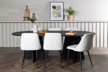 Bariso Matbord 230x115x75 cm Oval med 6 Night Matstol - Möbler - Bord & matgrupper - Matgrupper