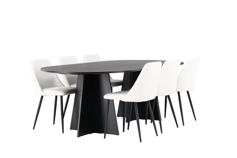 Bariso Matbord 230x115x75 cm Oval med 6 Night Matstol - Möbler - Bord & matgrupper - Matgrupper