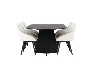 Bariso Matbord 230x115x75 cm Oval med 6 Rosie Matstol - Möbler - Bord & matgrupper - Matgrupper