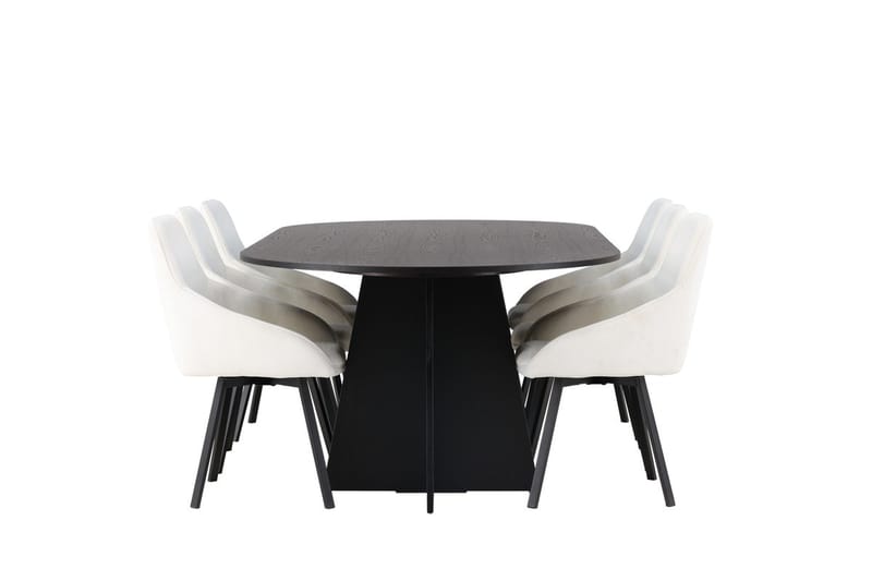 Bariso Matbord 230x115x75 cm Oval med 6 Rosie Matstol - Möbler - Bord & matgrupper - Matgrupper