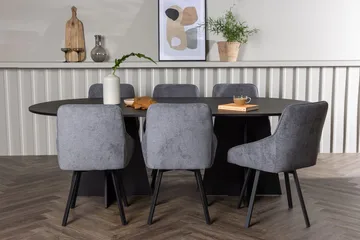 Bariso Matbord 230x115x75 cm Oval med 6 Rosie Matstol - Möbler - Bord & matgrupper - Matgrupper